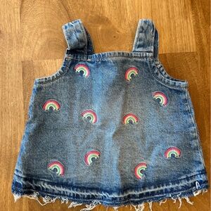 GAP Denim Top with Rainbow Embroidery